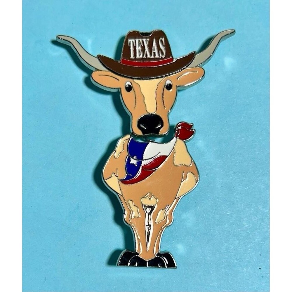 Texas Longhorn BEVO Bobble Head Magnetic Back Emblem